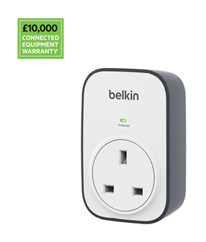 Belkin BSV102 SurgeCube 1 Outlet Surge Protector, £10 000 Connected Equipment Warranty