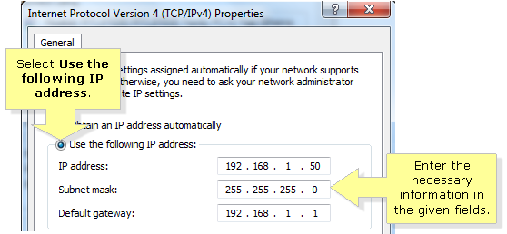 Create Static Ip Address Vista