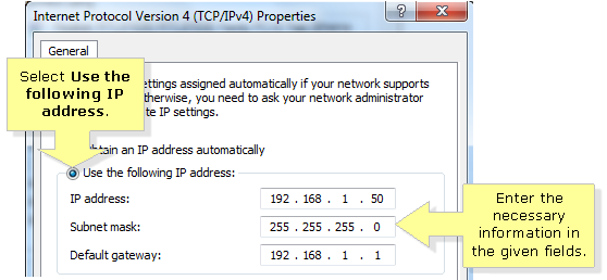 How To Make Static Ip Vista