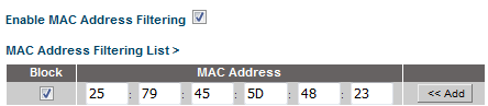 belkin n750 mac address filtering