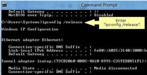 Ipconfig Release Requires Elevation In Vista