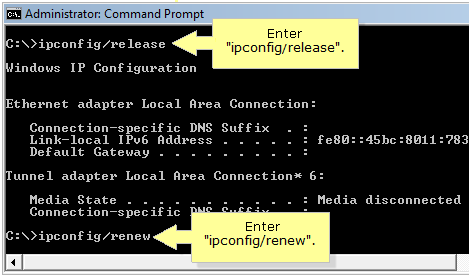 Release And Renew Ip Address On Vista