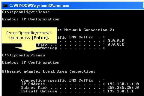 Dhcp Release And Renew Vista